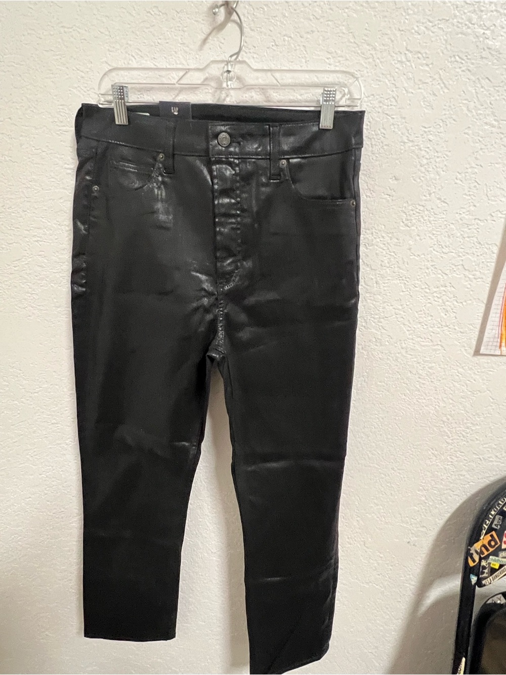 Women’s Black shimmer Coated high rise vintage slim Jeans - GAP